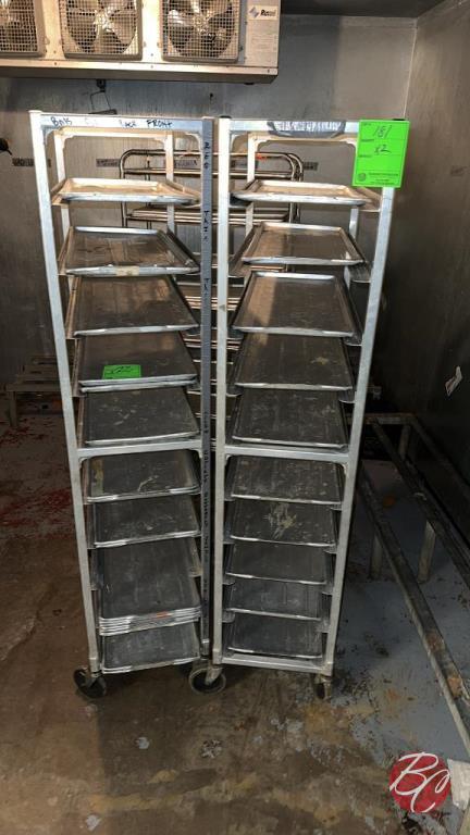 Aluminum Meat Tray Carts W/ Casters