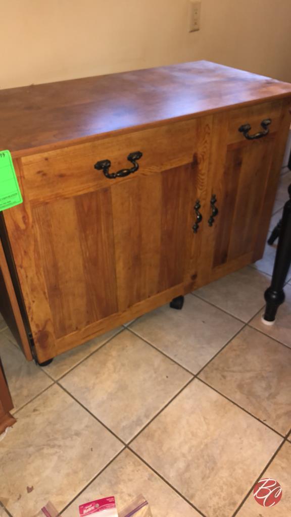 Wooden Cabinet With Casters