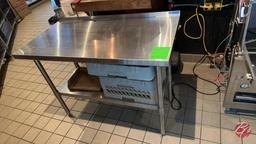 BK Resources All Stainless Table W/ Backsplash 48"