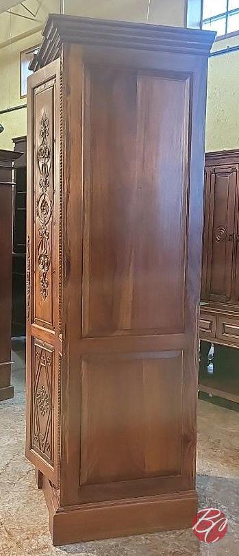 NEW Indonesia Hand Carved Mahogany Cabinet