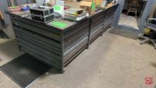 Metal Heavy Duty Slotted Table W/ Wood Top