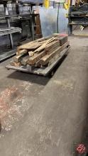 Steel Frame Wood Top Tug Cart W/ Puller