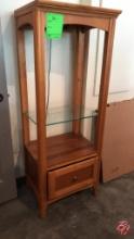 Display Cabinet With 1 Drawer 1 Glass Shelf