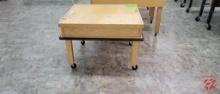 CMS Oak Produce Table W/ Casters Approx: 40"
