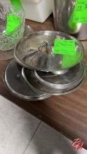 Assorted Lot Of Stainless Steel Lids (Vary Sizes)