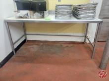 Stainless Steel Poly Cutting Table W/ Backsplash