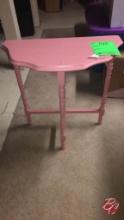 Wooden Pink End Table