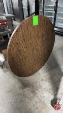 Vintage Circle Barrel Table Approx: L-48" H- 20"