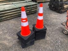 LOT OF (20) REFLECTIVE SAFETY CONES