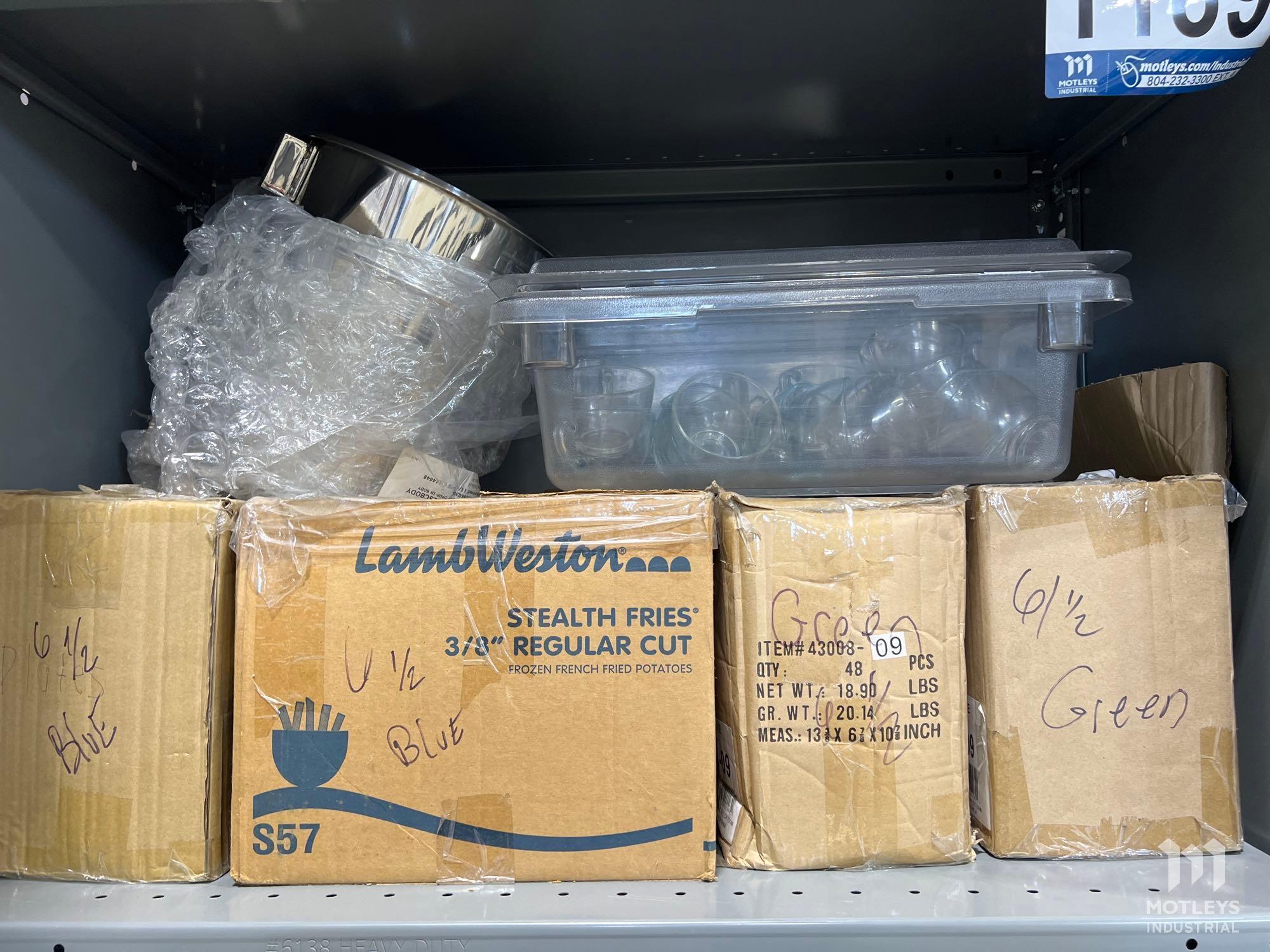 4 Shelves of Assorted Dishes, glass mugs, and Other Kitchen Items