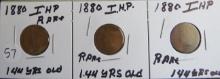 (3) 1880- Indian Head Penny