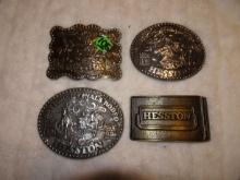 Hesston NFR Belt Buckles (1987, 1988, 1989) & Generic Hesston Buckle