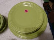 Lime Green Fiesta Ware Plates, Saucers, Cups, Bowls, Gravy Boat