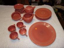 Mauve Fiesta Ware Plates, Saucers, Cups, Bowls, Tea Pots, Cups