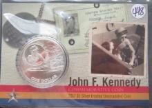2017- JFK Commemorative $1 Silver Frosted Coin