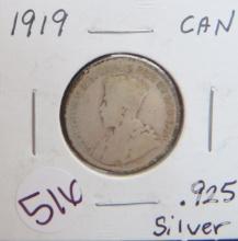 1919- Canda 25 Cents Silver