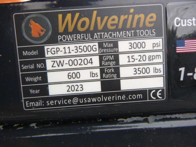 Wolverine FGP-11-3500G Skid Loader Fork Grapple (QEA 3640)