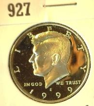 1999 S Silver Kennedy Half Dollar, Deep Cameo Proof Franklin Half Dollar.