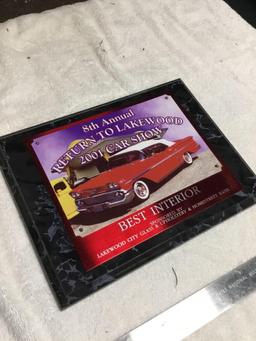 2001 car show award plaque