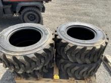 (4) New Solid max Skid Steer Tires