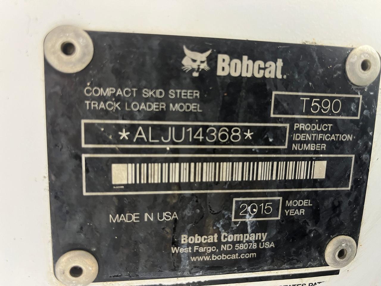 2015 Bobcat T590 Skid Steer Loader