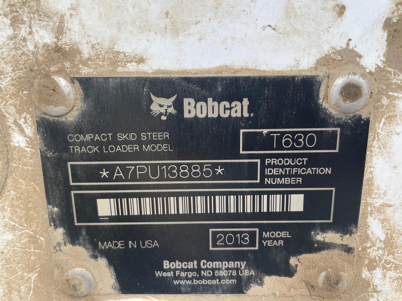 2013 Bobcat T630 Skid Steer Loader