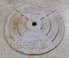 Vintage Coca-Cola Cast Iron Curb Sign Adv. Base