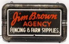 Vintage Jim Brown Agency NPI Advertising Sign