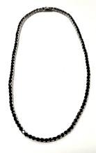Sterling Silver Onyx Tennis Necklace