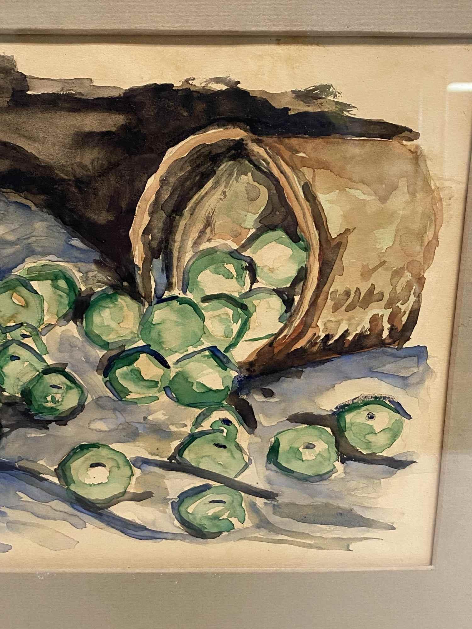 WATERCOLOR ON PAPER WITH APPLES