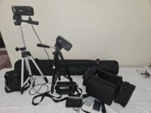 2 SONY HDRCX440 HANDYCAM CAMCORDER WITH STAND PLUS