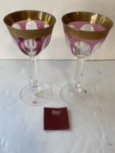 PAIR OF MOSER GLASS STEMS