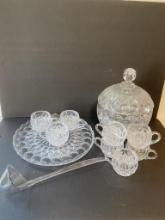 CRYSTAL LIDDED PUNCH BOWL SERVICE