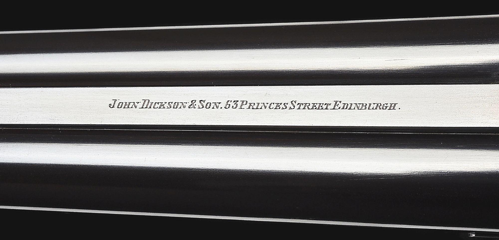 (A) CHARLES GORDON'S PAIR OF 16 BORE CASED JOHN DICKSON & SON HOWDAH PISTOLS, IN THE ORIGINAL PIGSKI