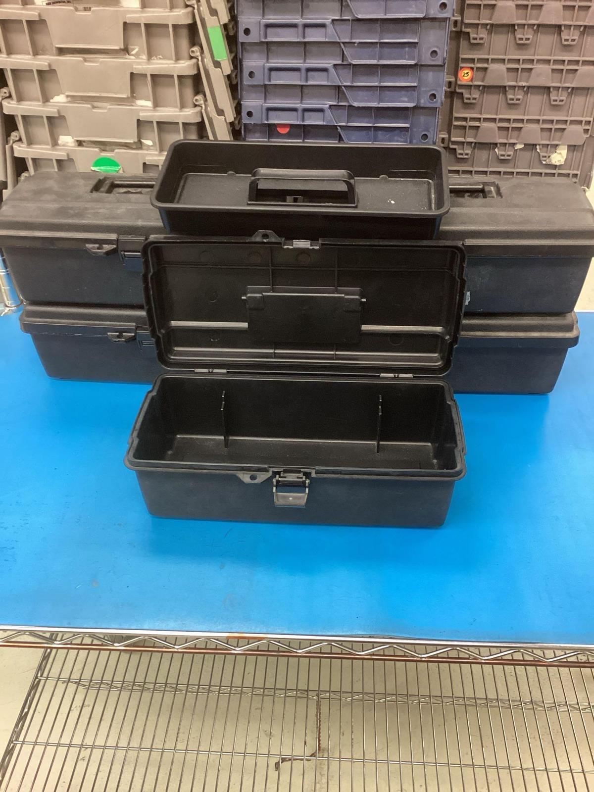 Lot of (10) Plastic Tool Boxes