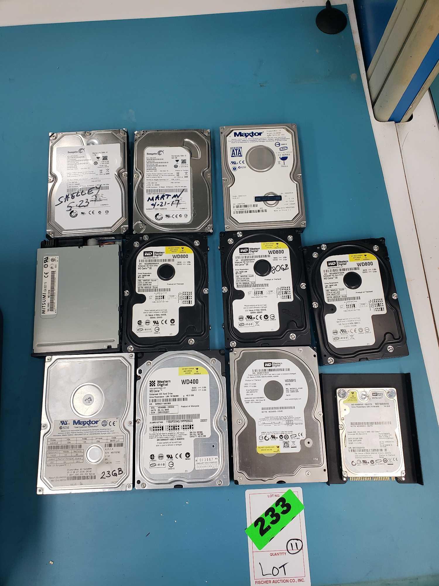 Lot of (11) of Assorted Hard Drives