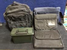 Box Lot of Bags and Tool Box