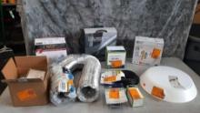 Box Lot of Assorted Electrical fittings/lights/outlets