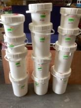 Lot of (12) Plastic Sealable Buckets