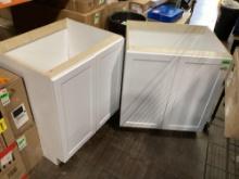 Lot of (2) Bathroom Vanity Cabinets in White