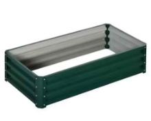 (2) Outsunny 4 ft. x 2 ft. x 1 ft. Green Steel Raised Garden Bed Box