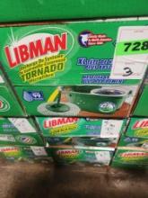 (3) Libman Tornado Spin Mop System Microfiber