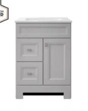 Home Decorators 24in. Vanity in gray w/ stone top*COMPLETE*