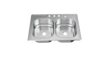 Glacier Bay Drop-In 50/50 Double Bowl 20 Gauge Stainless Steel Kitchen Sink