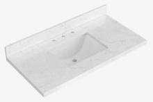 Ariel 43 in. Quartz Bathroom Vanity Countertop 1.5 in. Thickness With Rectangle Single Sink