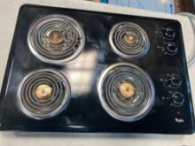 Whirlpool 30 in. Coil Electric Cooktop in Black with 4 Burner Elements
