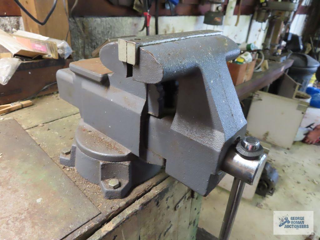 Craftsman 6-inch bench vise with 8 ft workbench