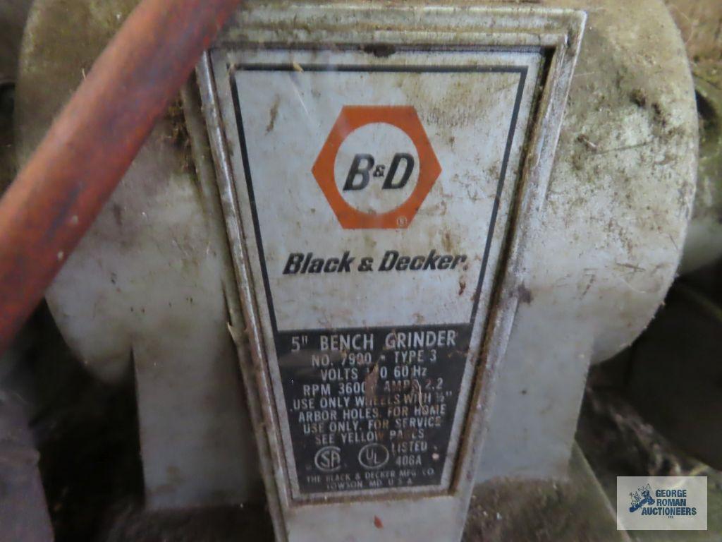 Black & Decker 5 inch bench grinder. Bring tools for removal