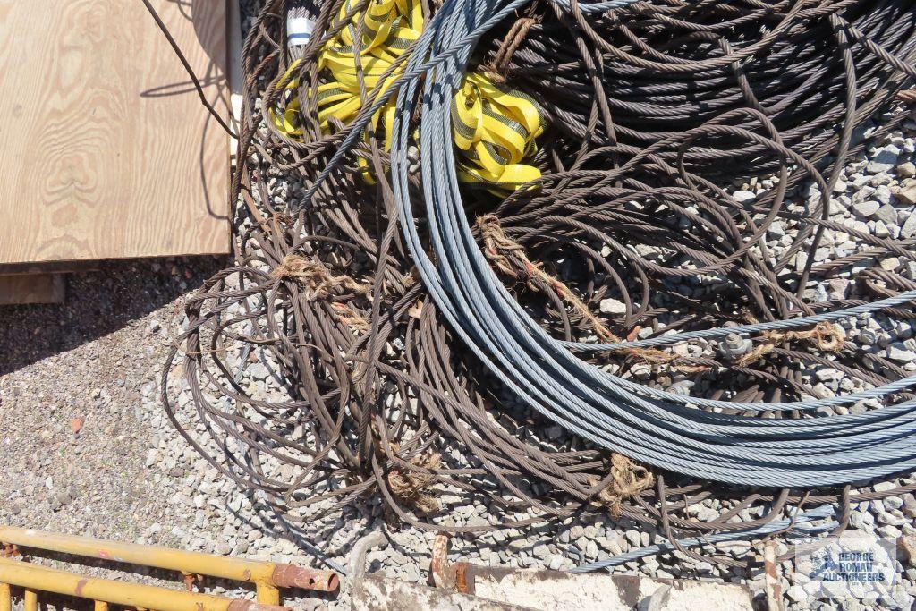Large lot of steel cable