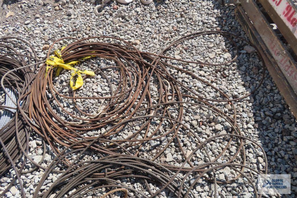 Large lot of steel cable